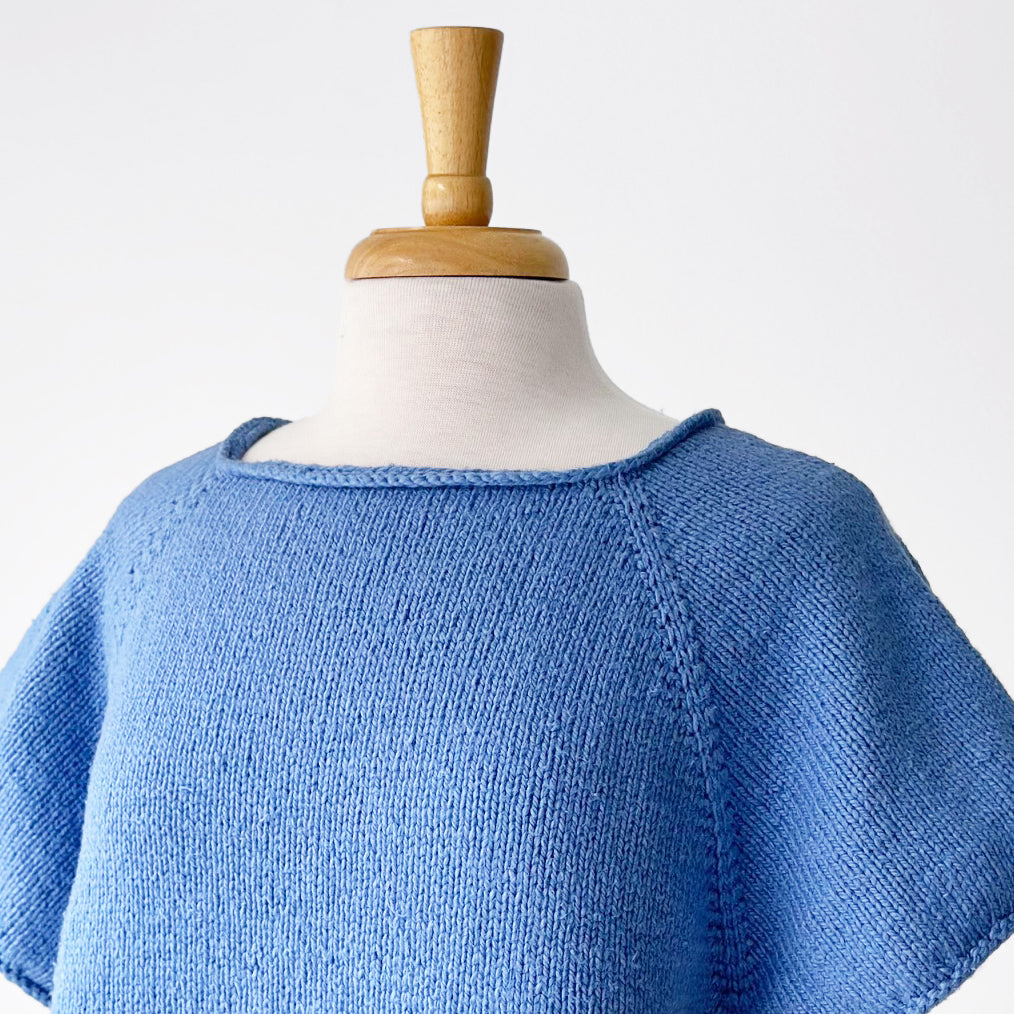 Basic Organic Cotton Tee in Blue Sky Worsted Cotton