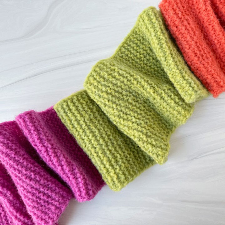 3-Color Garter Scarf in Brushed Fleece