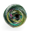 Noro Ito Ninohe yarn ball in green, blue, and yellow