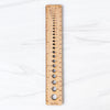 katrinkles ruler featuring both English and metric ruler measurements and a needle gauge 