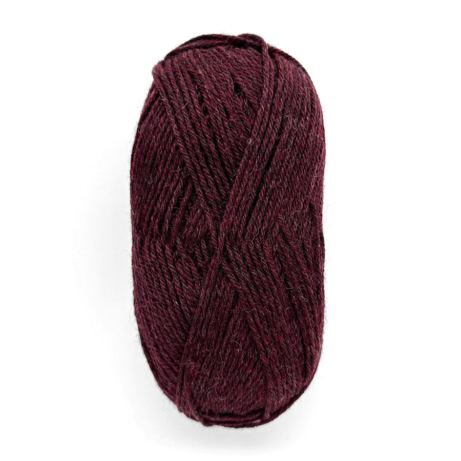 Berroco Lanas yarn in Black Cherry — 100% Peruvian wool heathered worsted yarn