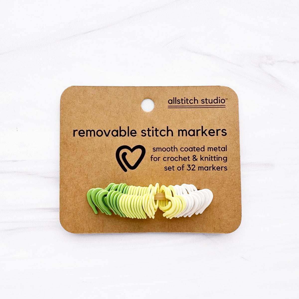 Allstitch green removable stitch markers for crochet & knitting