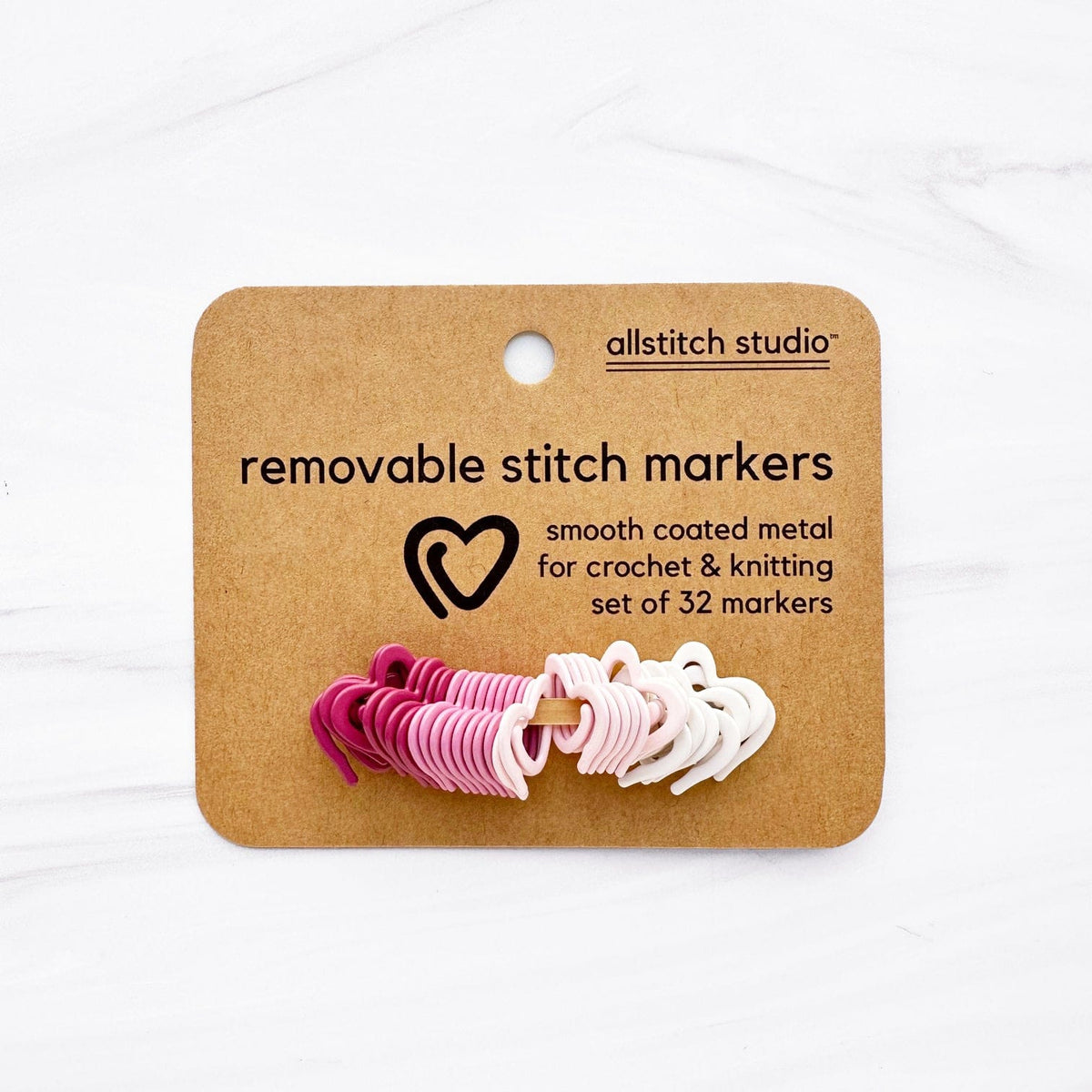 Allstitch Studio pink removable stitch markers for crochet & knitting