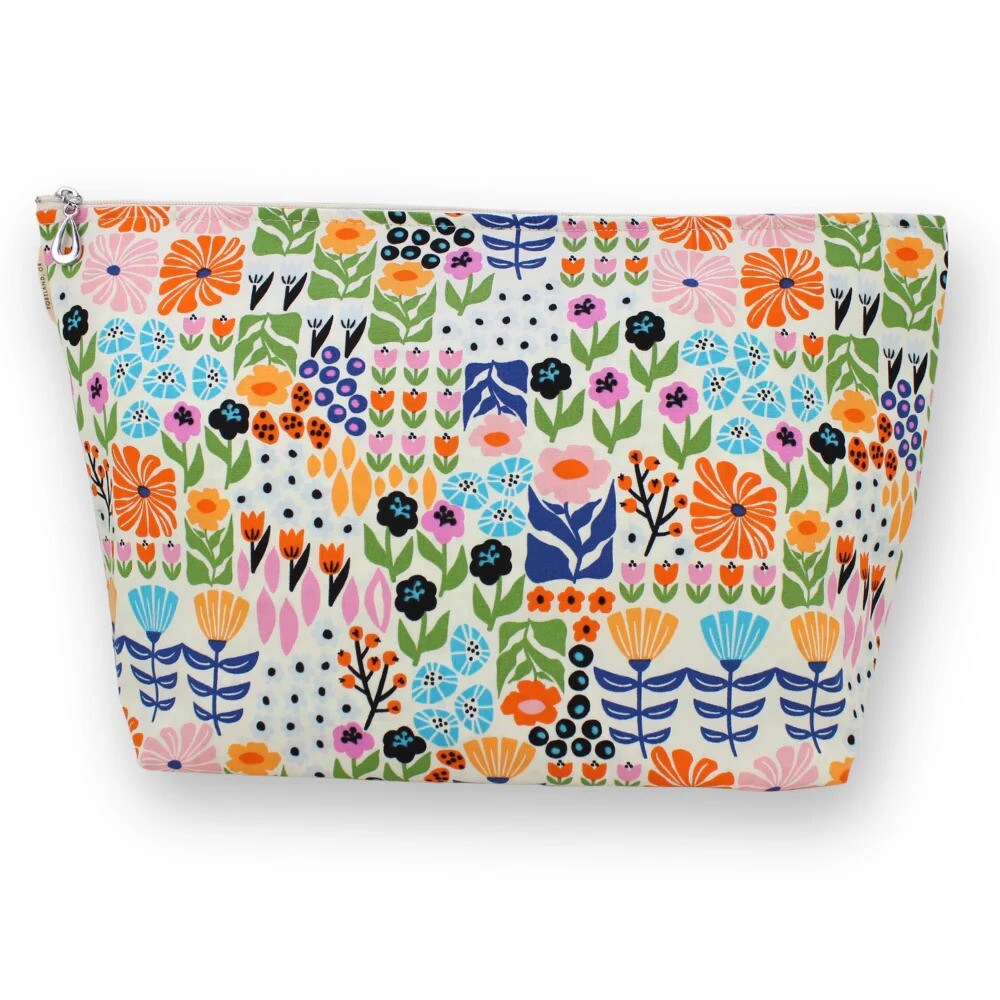 Dana Herbert petal patchwork makeup bag