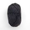 Dark gray skein of yarn on a white background