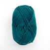 Teal skein of yarn on a white background