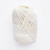 Ball of white yarn on a white background