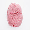 Pink yarn ball on a white background