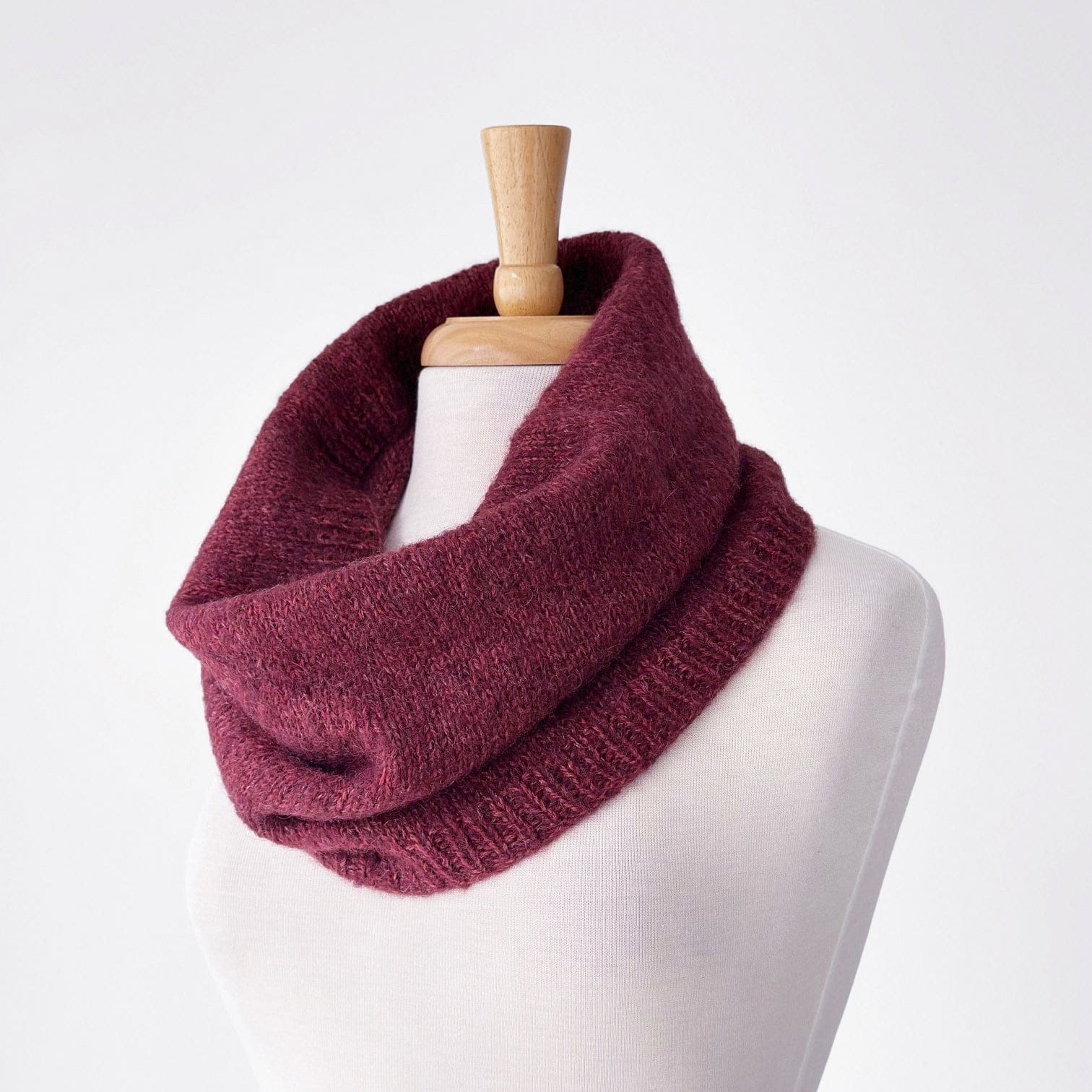 Burgundy funnel cowl neck warmer