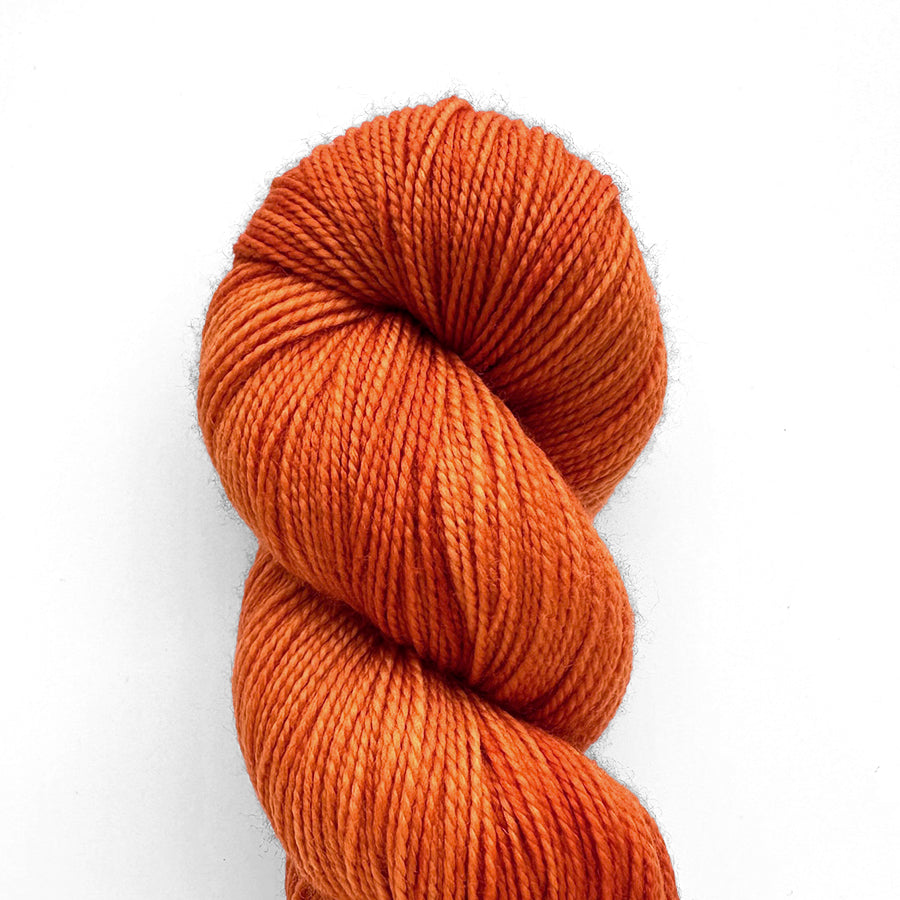 Orange Zinnia Yarn Loop Sprig