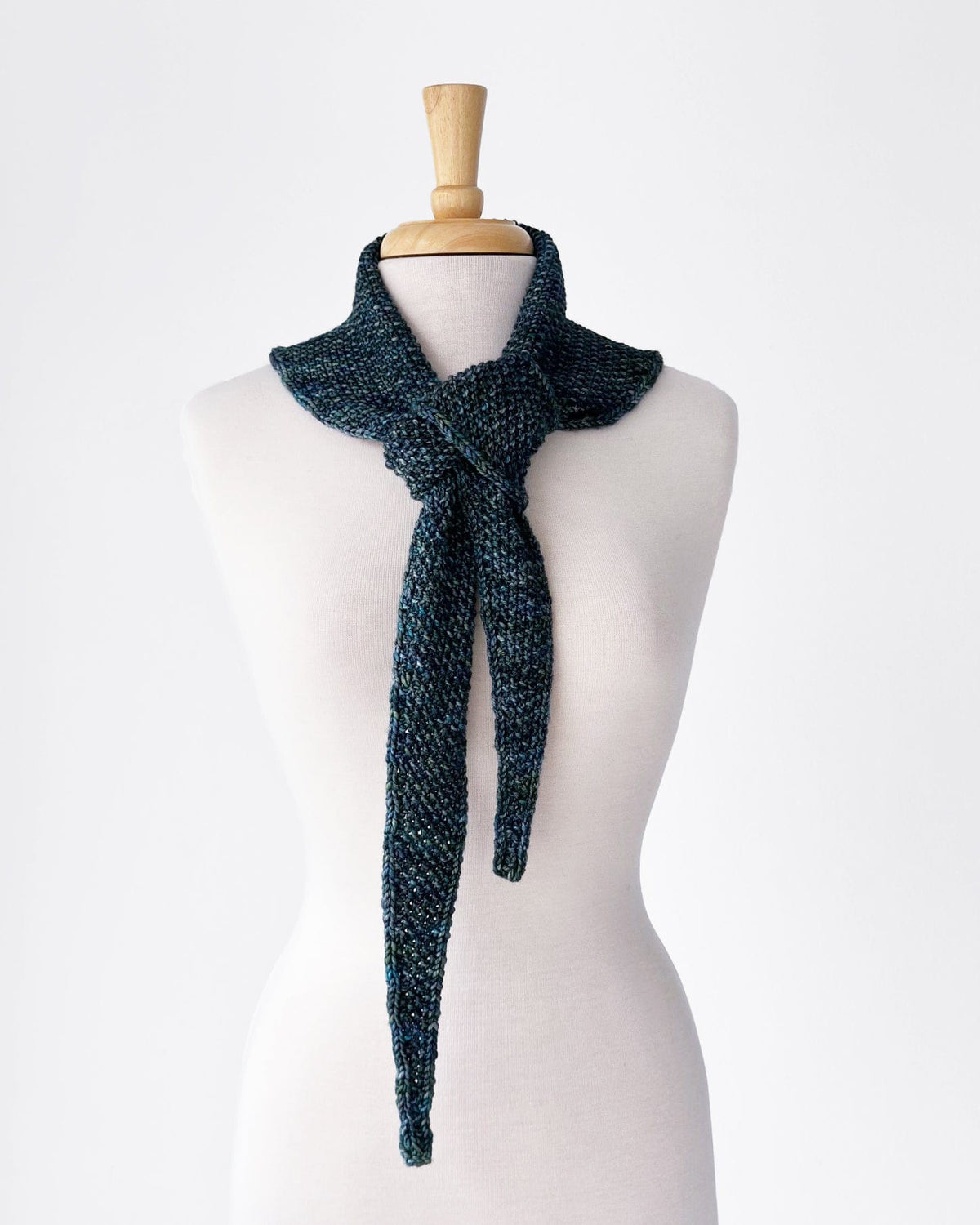 Malabrigo Rios Aurora Boreal scarf on mannequin
