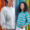 Women wearing two different top-down sweaters