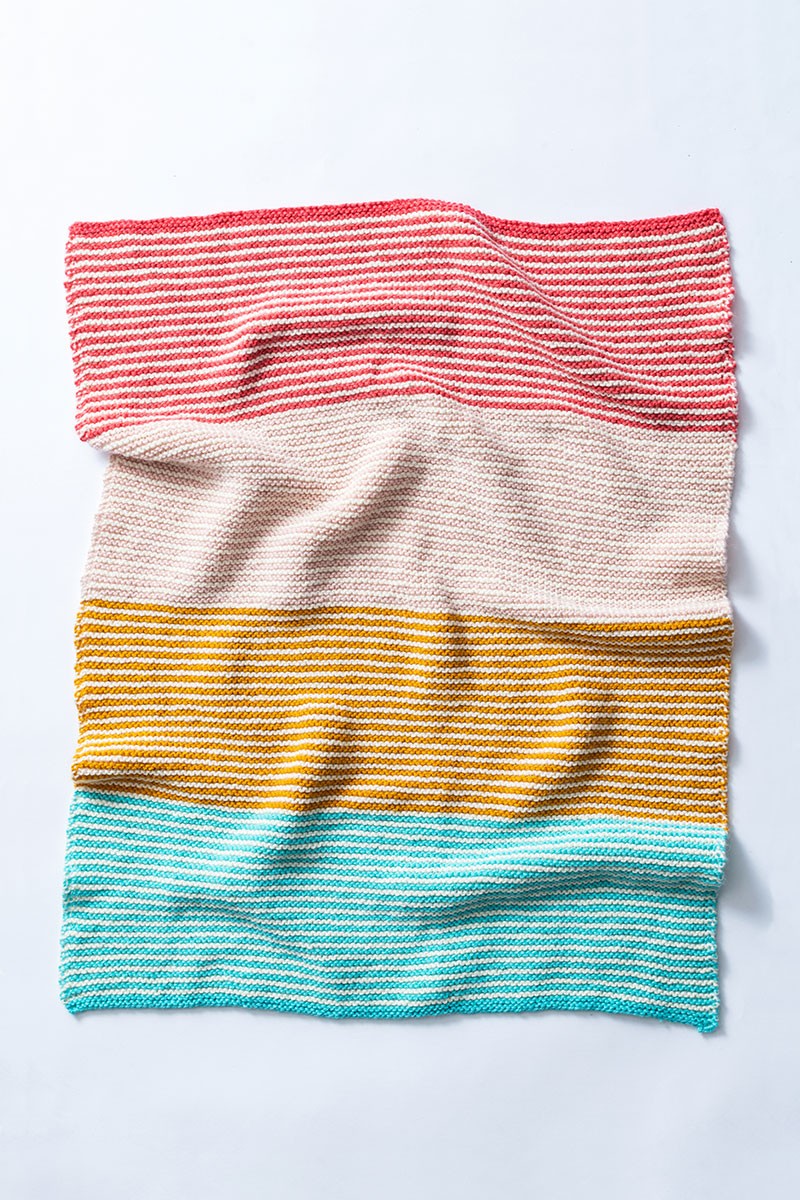 High-res striped colorful knit blanket