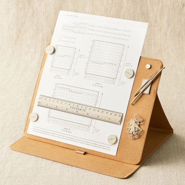 Makersboard with paper, ruler, and diagrams